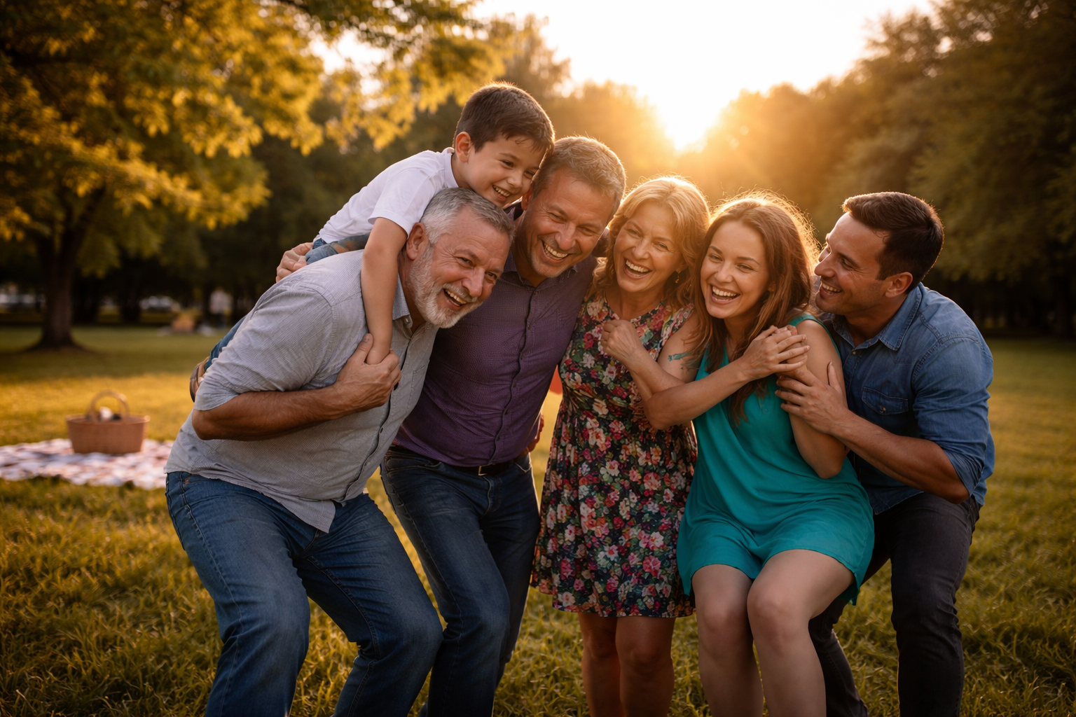 Family sharing memories